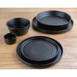 Olympia Cavolo Textured Black Flat Round Plate - 180mm (Box 6)