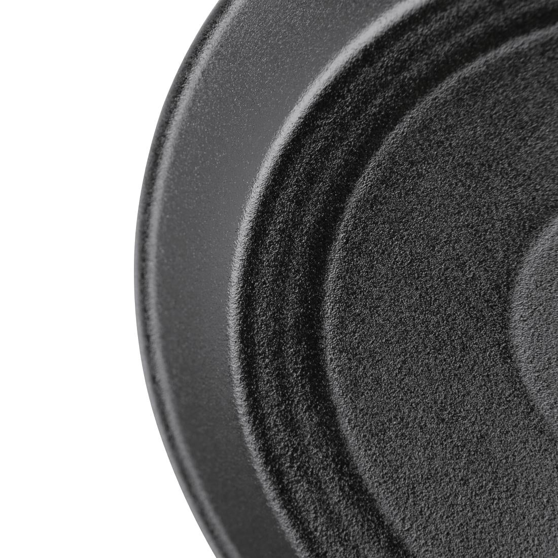 Olympia Cavolo Textured Black Flat Round Bowl - 220mm (Box 4)
