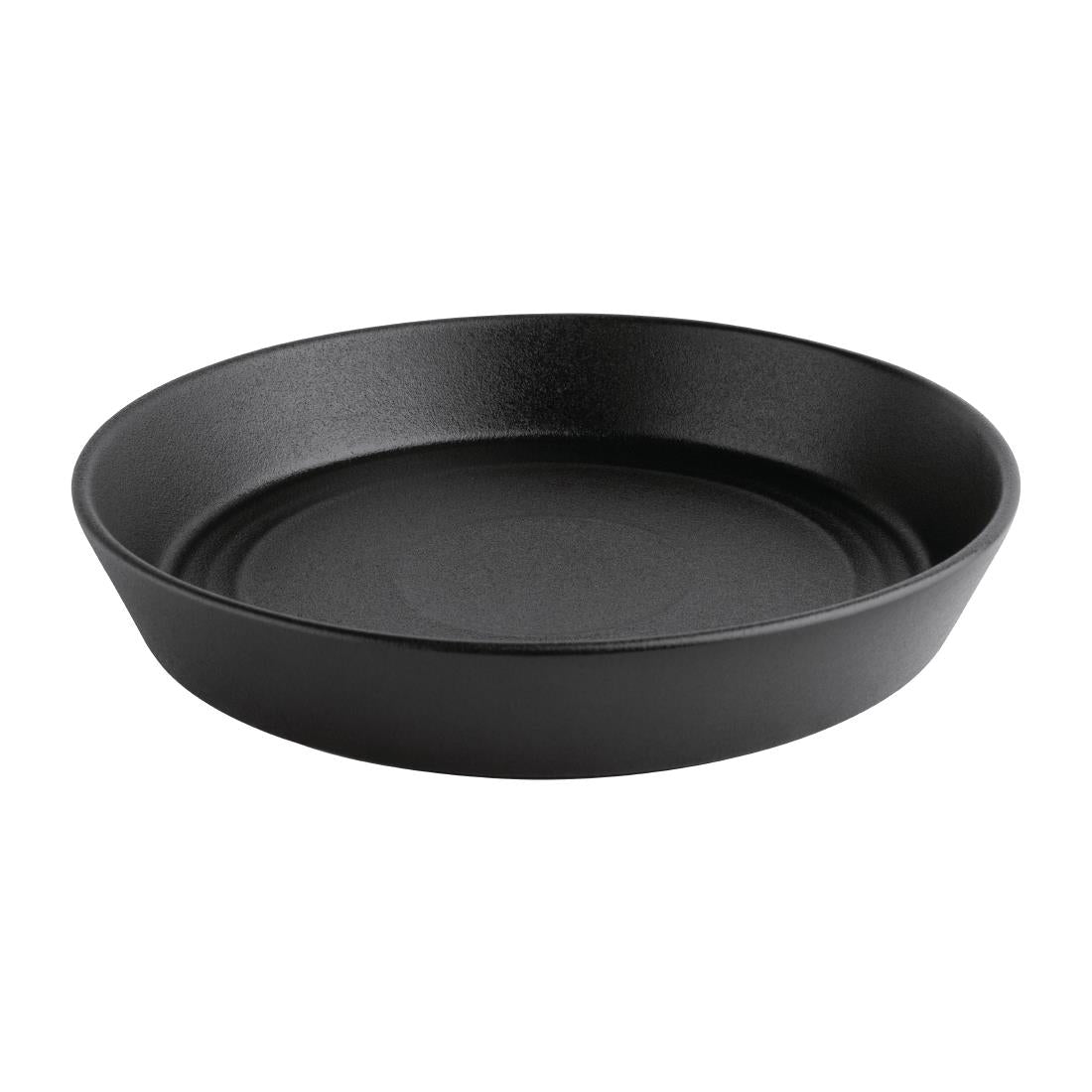 Olympia Cavolo Textured Black Flat Round Bowl - 220mm (Box 4)