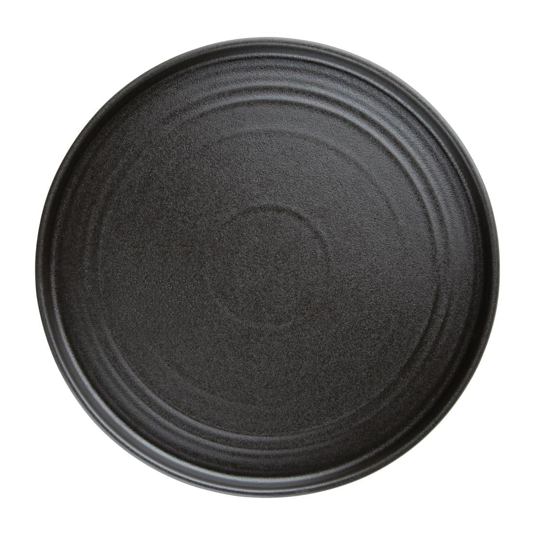 Olympia Cavolo Textured Black Flat Round Plate - 270mm (Box 4)