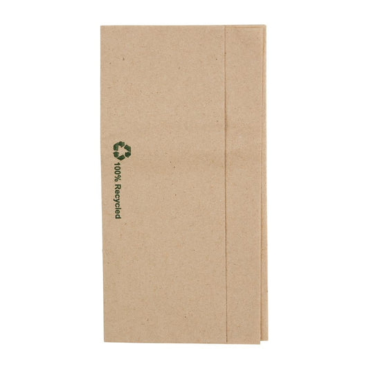 Fiesta Recyclable 32x30cm 1ply Dispenser Fold Recycled Kraft Napkin  (Pack 6000)