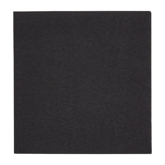 Fiesta Recyclable 24cm 2 ply 4 Fold Black Cocktail Napkin  (Pack 4000)