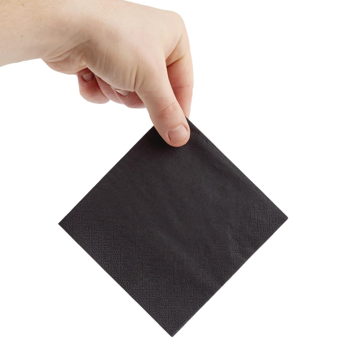 Fiesta Recyclable 24cm 2 ply 4 Fold Black Cocktail Napkin  (Pack 4000)