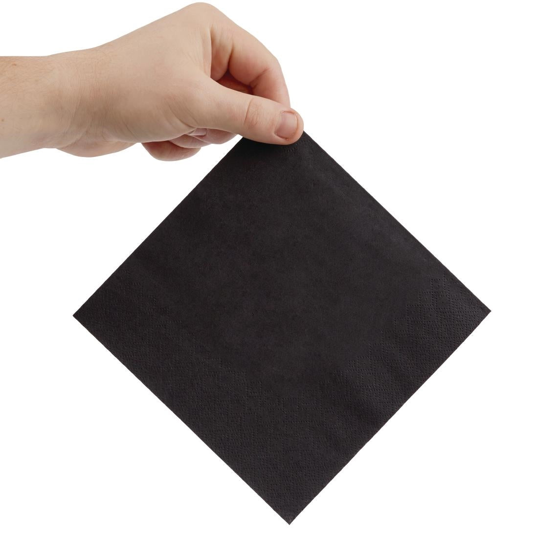 Fiesta Recyclable 33cm 2 ply 4 Fold Black Lunch Napkin  (Pack 2000)