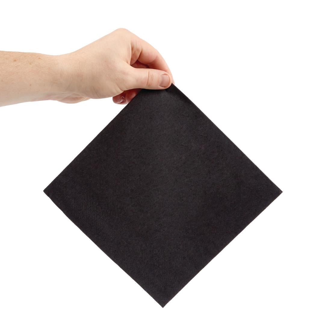 Fiesta Recyclable 40cm 2 ply 4 Fold Black Dinner Napkin  (Pack 2000)