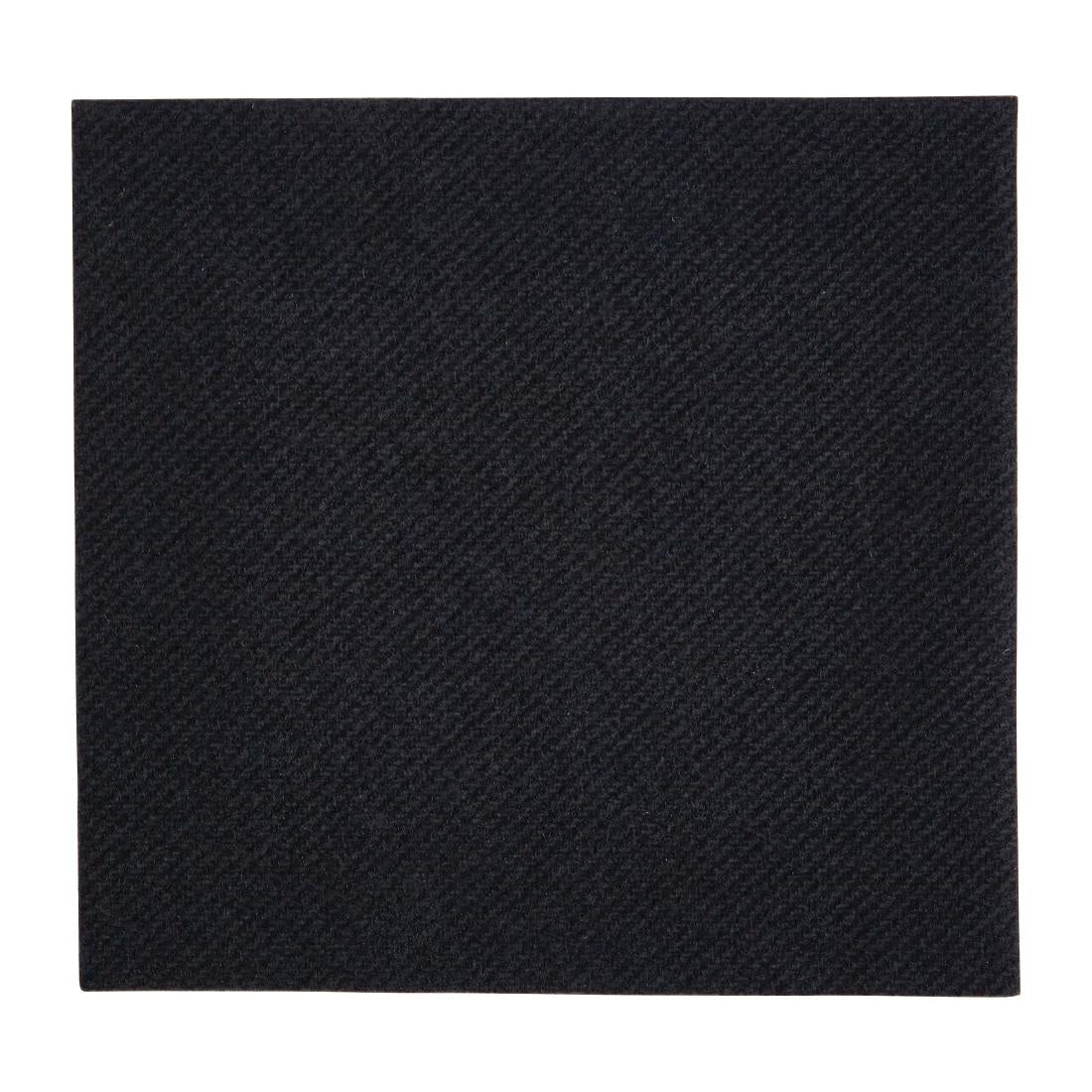 Fiesta Recyclable 24cm Airlaid 4 Fold Black Cocktail Napkin  (Pack 2400)