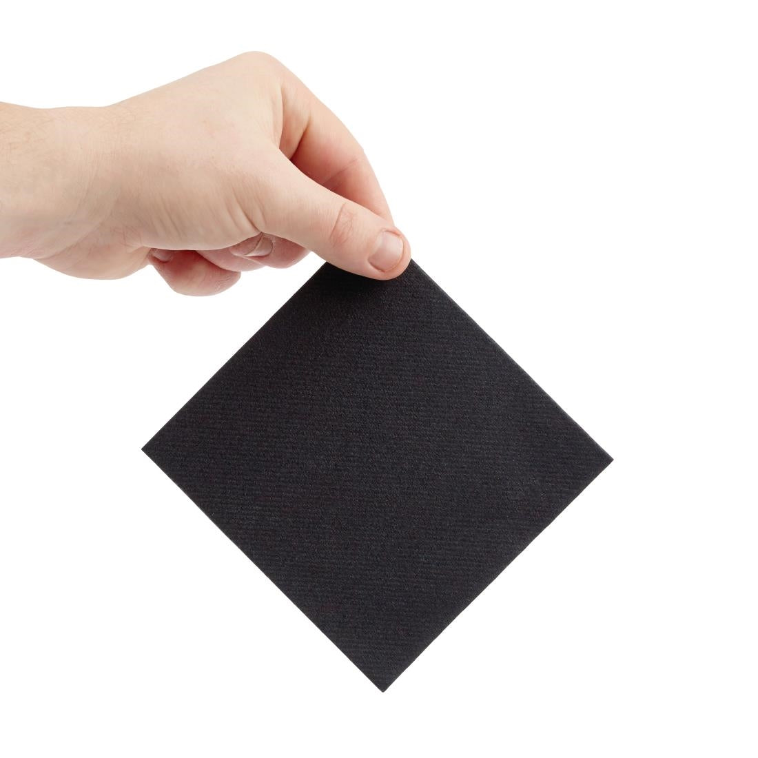 Fiesta Recyclable 24cm Airlaid 4 Fold Black Cocktail Napkin  (Pack 2400)