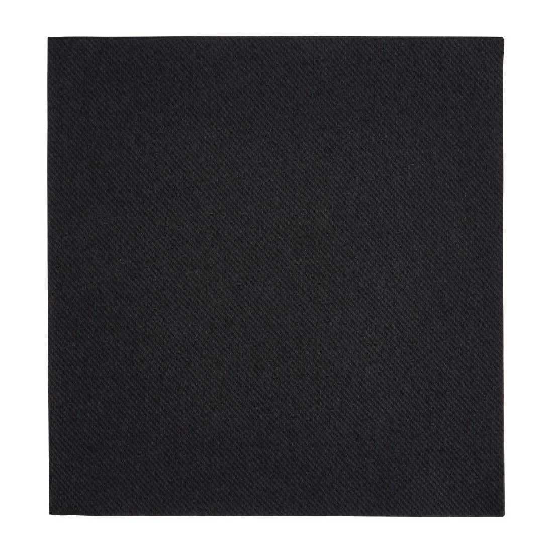 Fiesta Recyclable 40cm Airlaid 4 Fold Black Dinner Napkin  (Pack 500)