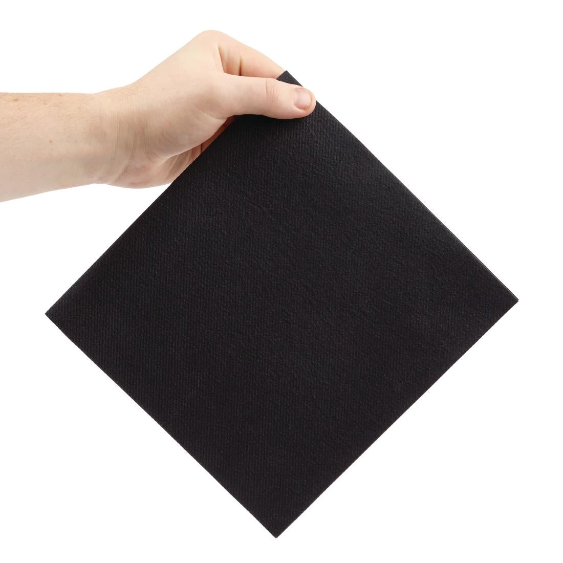 Fiesta Recyclable 40cm Airlaid 4 Fold Black Dinner Napkin  (Pack 500)