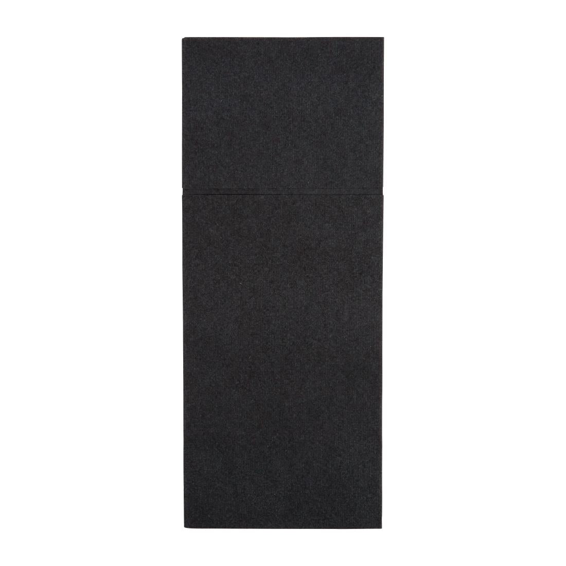 Fiesta Recyclable 48x40cm Airlaid Pocket Fold Black Dinner Napkin (Pack 400)