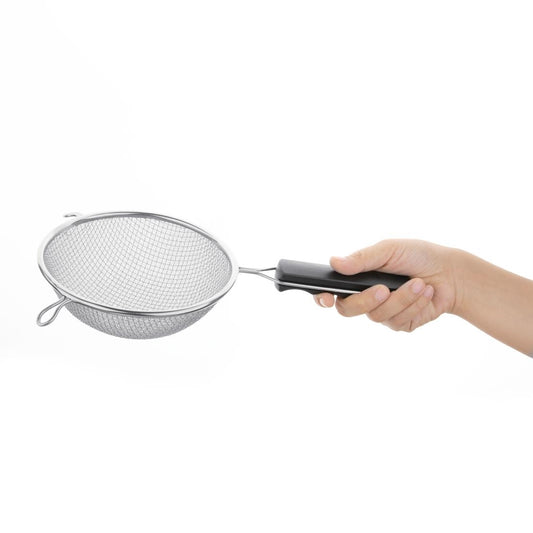 Vogue Double Mesh Sieve Black Handle - 160mm