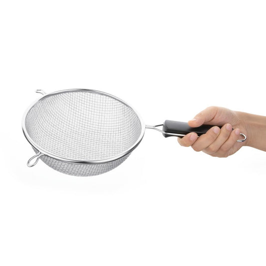 Vogue Double Mesh Sieve Black Handle - 180mm