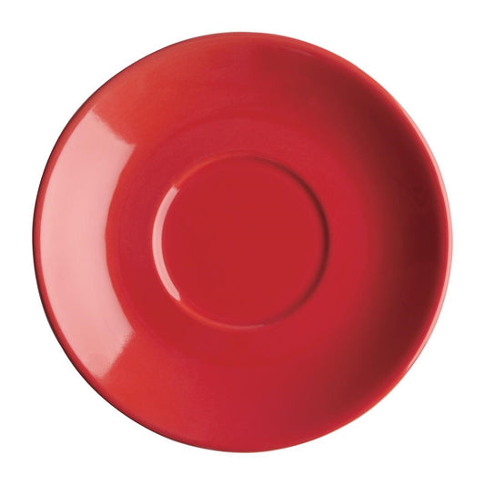 Olympia Cafe Saucer for Flat White Red - 135mm (Box 12)