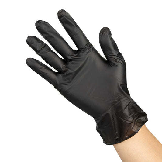 Hygiplas Vinyl Powder Free Glove Black - Size L (Pack 100)