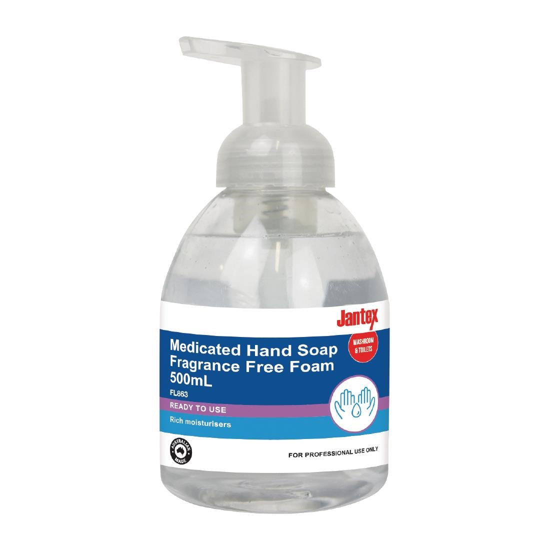 Jantex Medicated Hand Soap Fragrance Free Foam - 500ml