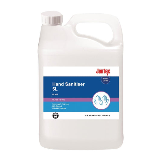 Jantex Hand Sanitiser 80% Ethanol Green Apple - 5Ltr