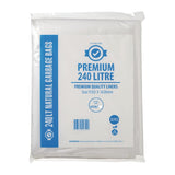 Jantex Premium Food Safe Garbage Bag Clear - 240Ltr (Box 25)