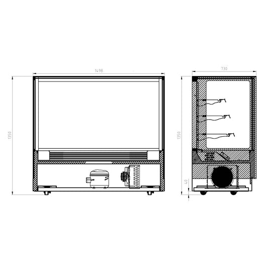 Modern 3 Shelves Cake or Food Display - GAN-1500RF3