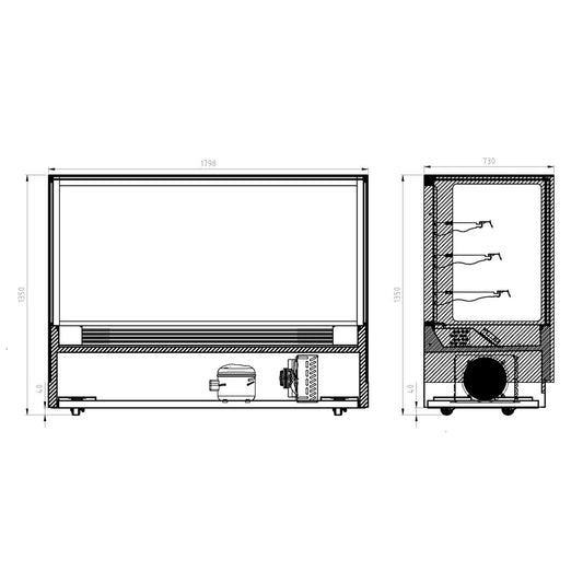 Modern 3 Shelves Cake or Food Display - GAN-1800RF3