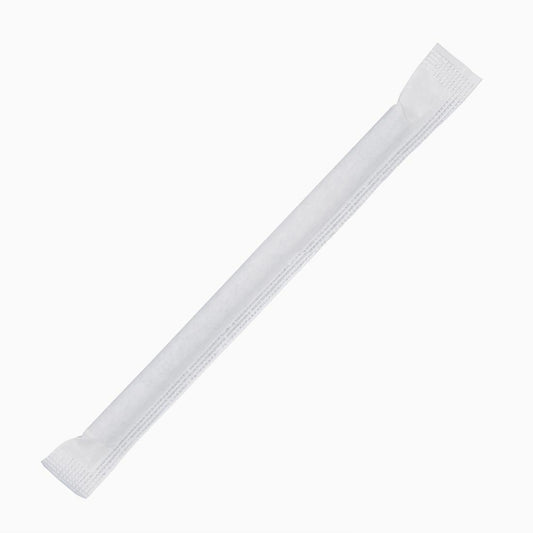 Fiesta Compostable Wrapped Paper Cocktail Stirrer Straw Black (Pack 250)