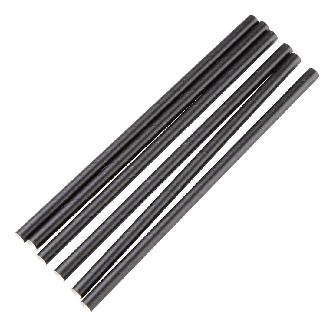 Fiesta Compostable Wrapped Paper Cocktail Stirrer Straw Black (Pack 250 ...