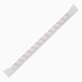 Fiesta Compostable Wrapped Smoothie Paper Straw Red Stripe210mm(Pack 250)