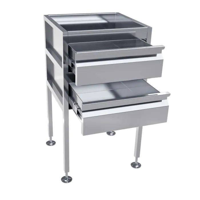 Freestanding Stainless Steel Drawer Unit (2 drawers)