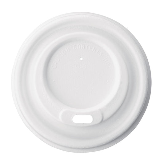 Fiesta Compostable Bagasse Hot Cup Lid - 80mm for 8oz Cup (Pack 1000)