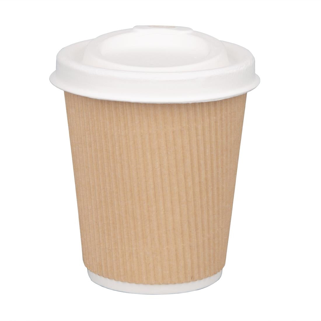 Fiesta Compostable Bagasse Hot Cup Lid - 80mm for 8oz Cup (Pack 1000)