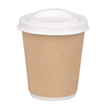 Fiesta Compostable Bagasse Hot Cup Lid - 80mm for 8oz Cup (Pack 1000)