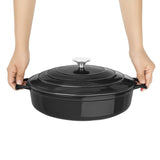 Vogue Saute Pan Round Black - 280mm 3 1/2Ltr