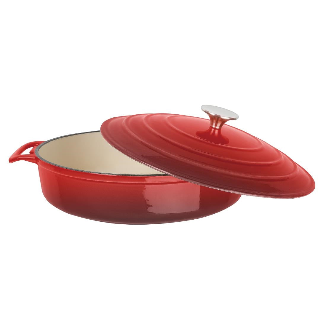 Vogue Saute Pan Round Red - 280mm 3 1/2Ltr