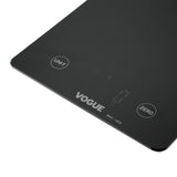 Vogue Digital Black Rectangular Scale 10kg/22lbs Grad 1g kg/lbs