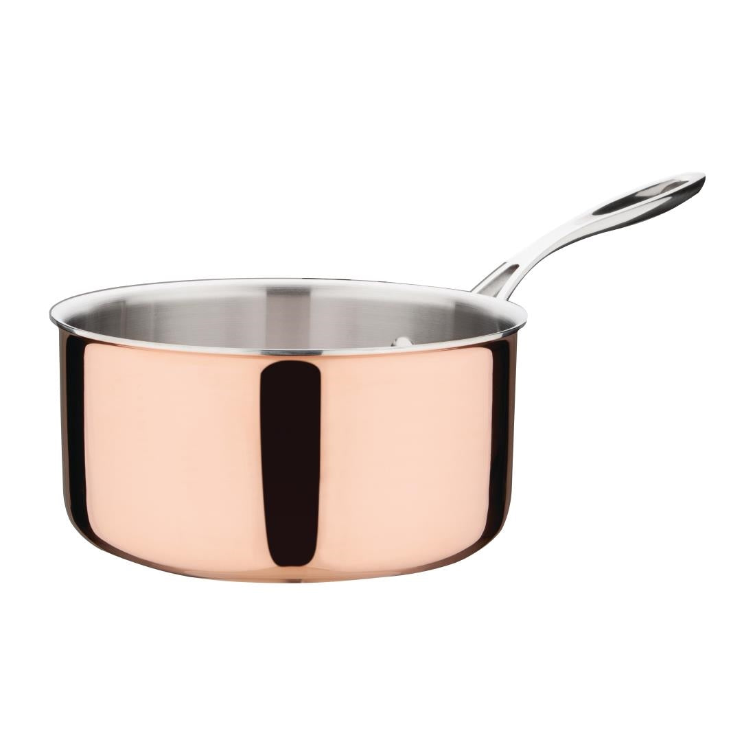 Vogue Induction Tri-Wall Copper Saucepan - 200mm 8"