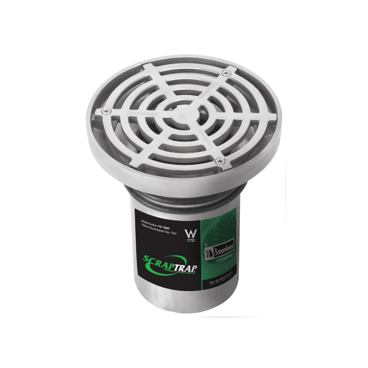 150mm Round Floor Waste Arrestor (suits 100mm pipe) FW-150BR