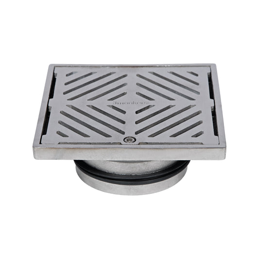 150mm Square Floor Waste (suits 100mm pipe) (Heel Proof) FW-150S-316