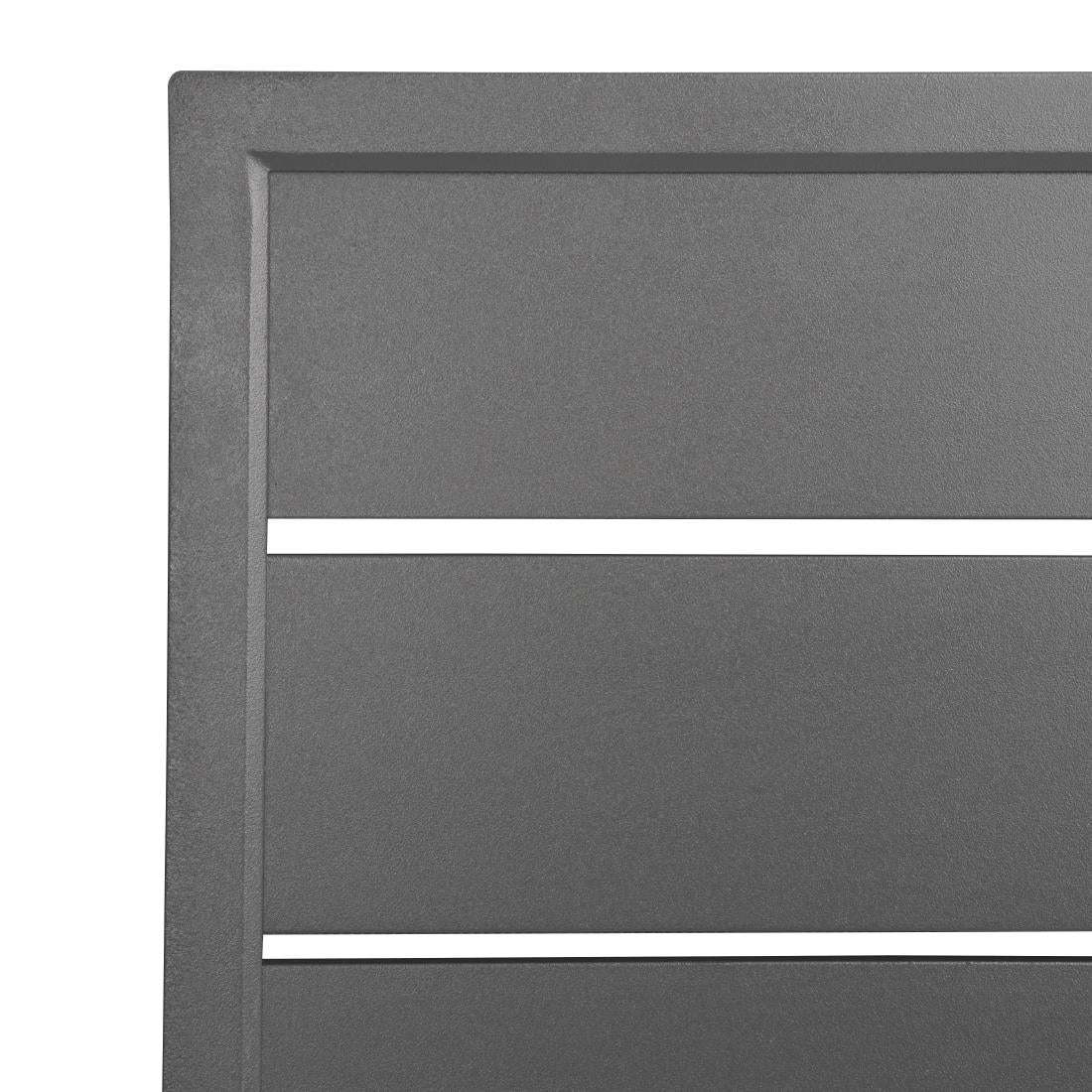 Bolero Dark Grey Aluminium Table Top Square - 700mm