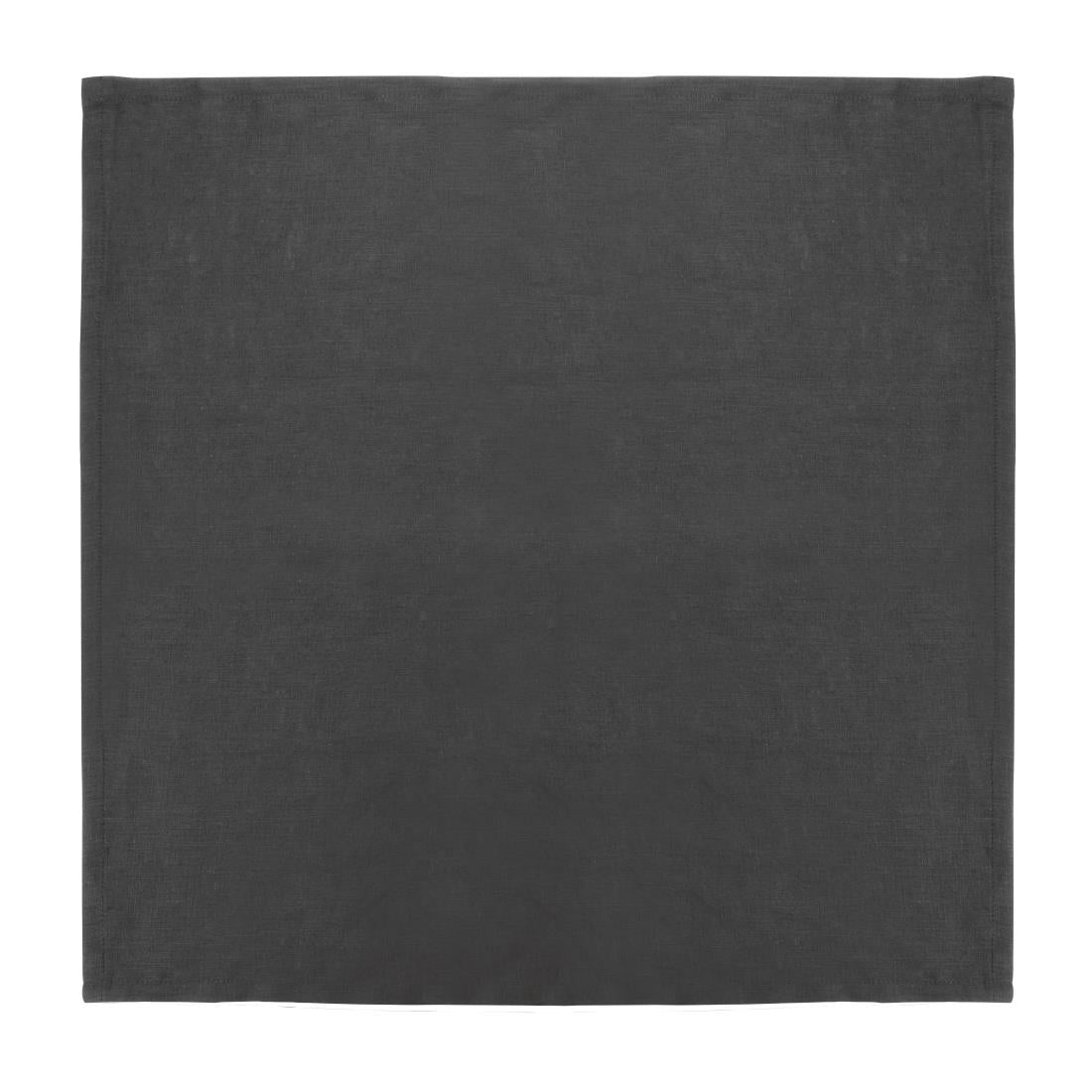 Olympia Linen Table Napkin 400x400mm Black (Pack 12)