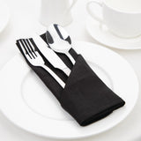 Olympia Linen Table Napkin 400x400mm Black (Pack 12)