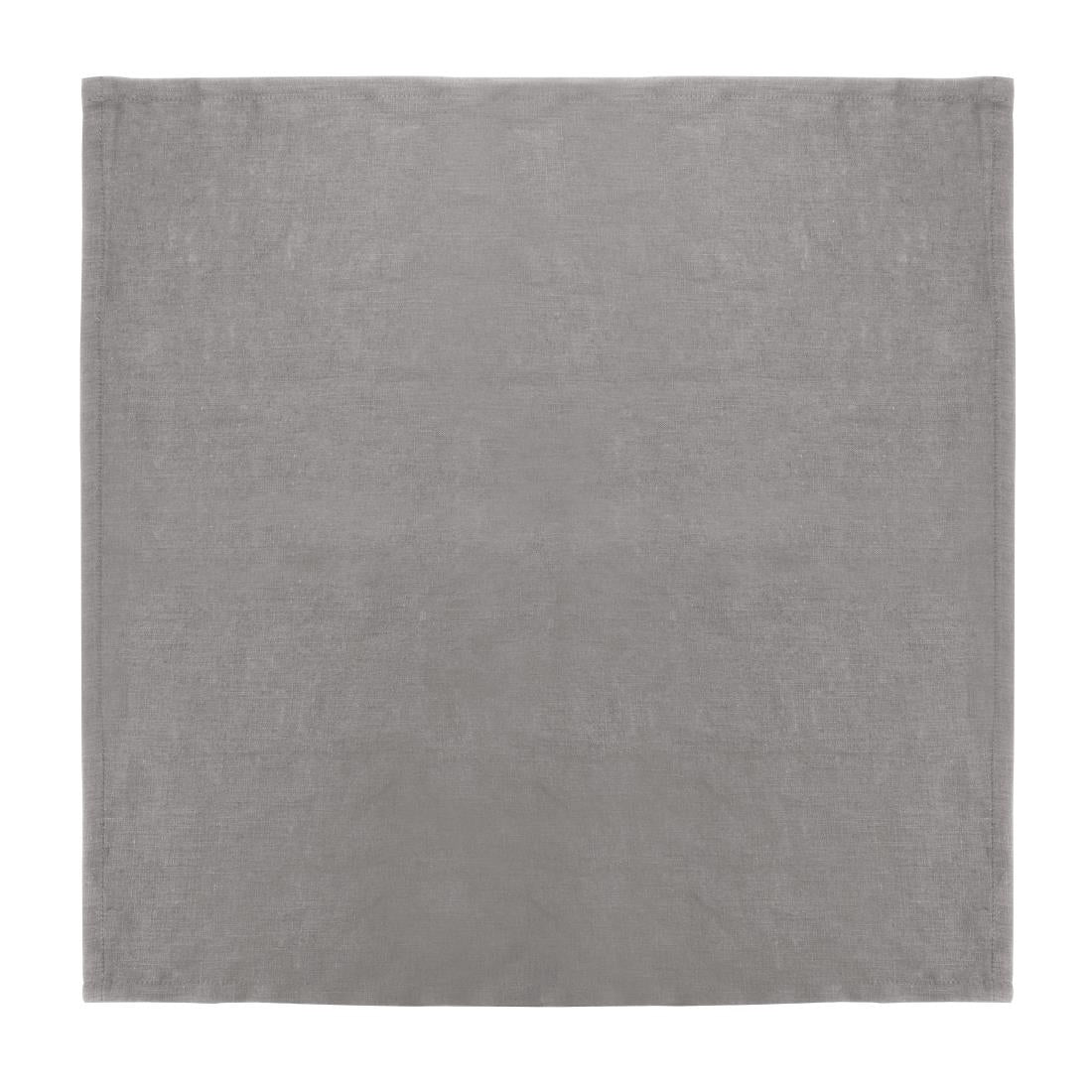 Olympia Linen Table Napkin 400x400mm Grey (Pack 12)