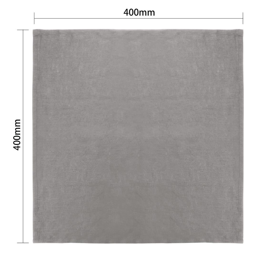 Olympia Linen Table Napkin 400x400mm Grey (Pack 12)