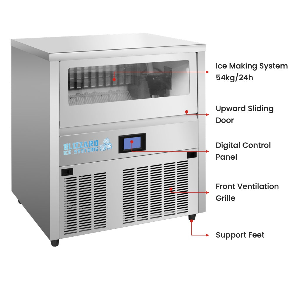 BLIZZARD Crescent Ice Maker 54kg/24hr with 30kg Storage - FWIC-54C