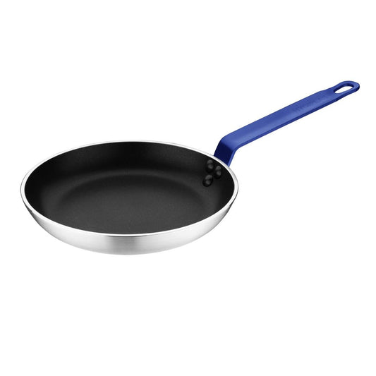 Hygiplas Frypan Aluminium Non-stick Teflon Platinum Plus Blue Handle - 240x40mm