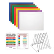 Hygiplas High Density Chopping Board Set 7 Boards & Steel Rack & Wall Chart 600x450x12mm