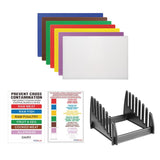 Hygiplas Low Density Chopping Board Set 7 Boards & Steel Rack & Wall Chart 300x450x10mm