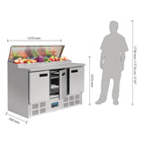 Polar G-Series Pizza Prep Counter Fridge 390Ltr