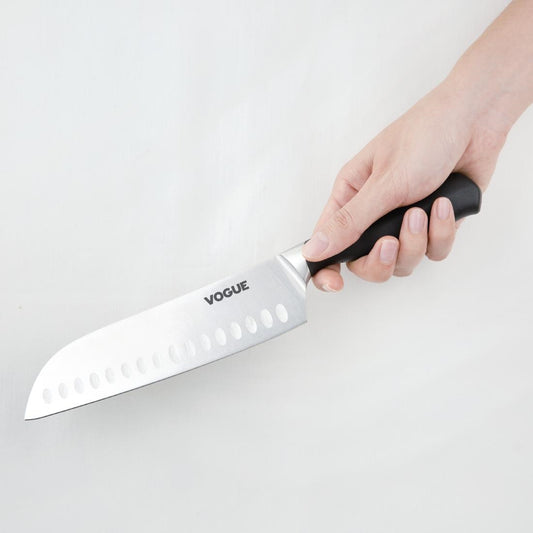 Vogue Soft Grip Santoku Knife St/St - 180mm 7"