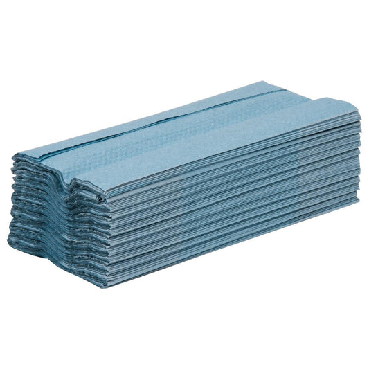 Jantex Blue C-Fold Hand Towel 1ply (Pack 12 x 220 sheets)
