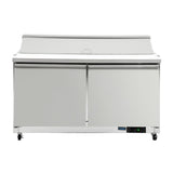 Polar U-Series Double Door Prep Counter Fridge - 527Ltr