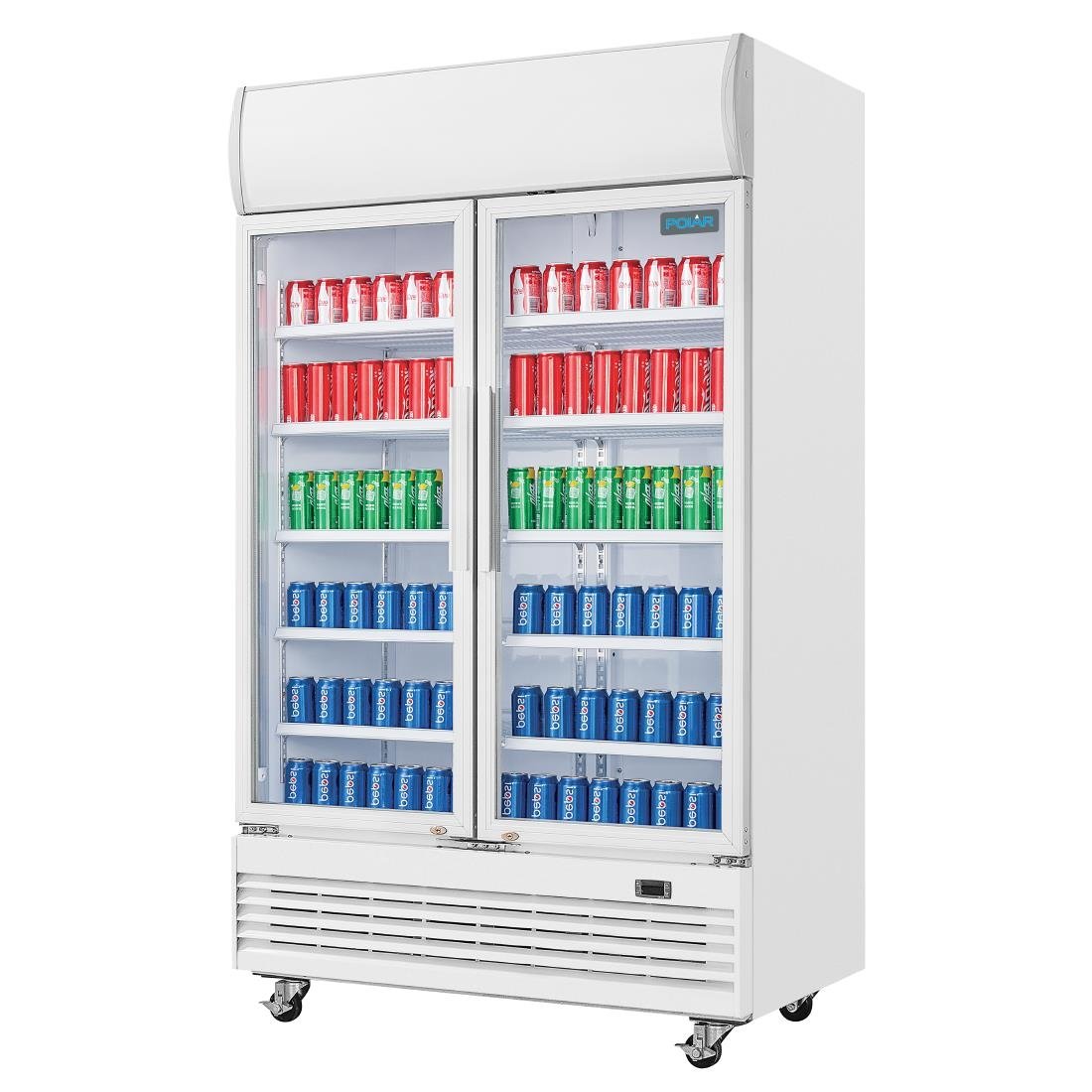 Polar G-Series Upright Display Cooler with Light Box Hinged Door - 950Ltr